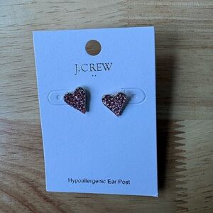 Brand New J. Crew Pink Heart Earrings!